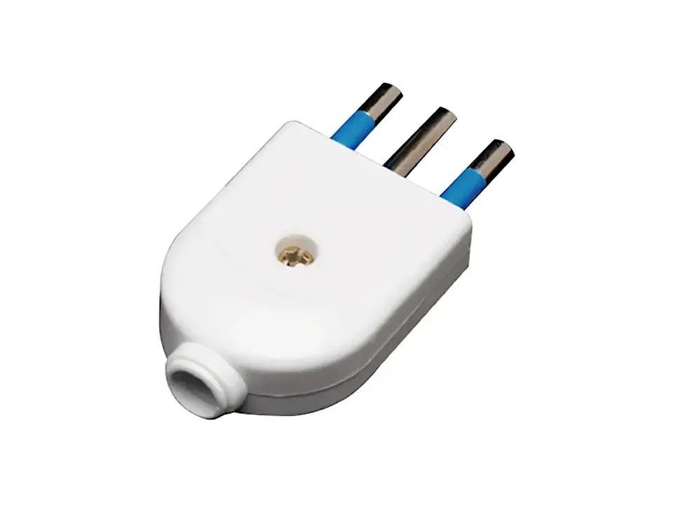 Enchufe macho 10A 250V blanco 1
