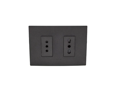 Enchufe simple 10A + enchufe simple bipaso 10/16A 250V (grafito)