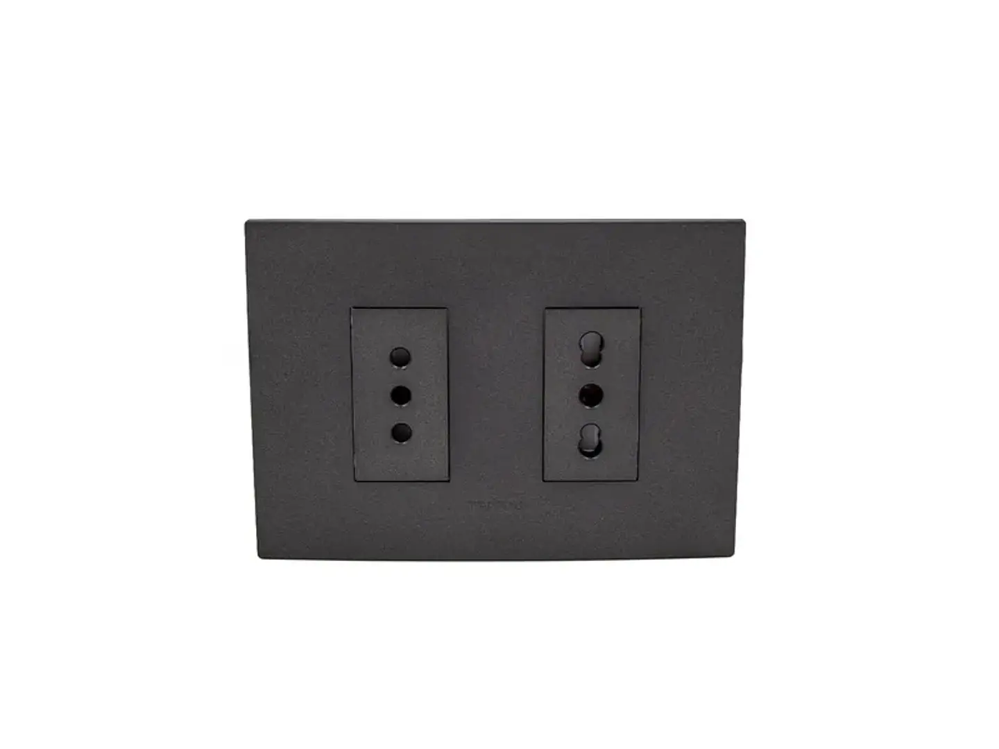 Enchufe simple 10A + enchufe simple bipaso 10/16A 250V (grafito) 1