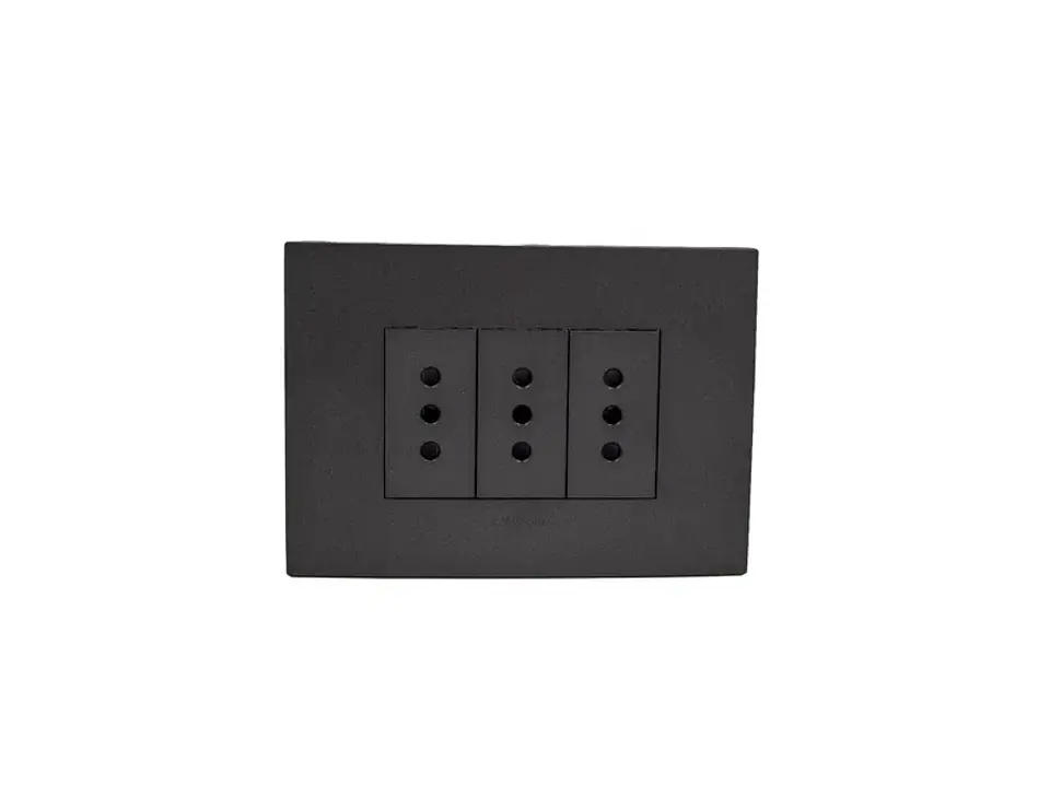 Enchufe triplex bipaso 10/16A 250V (grafito) 1