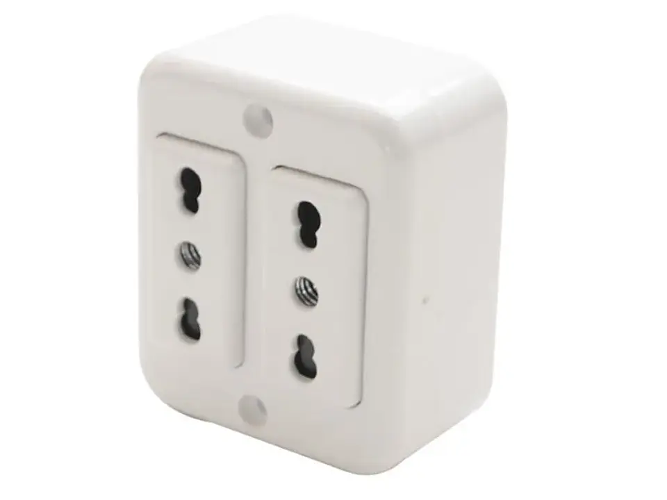 Enchufe sobrepuesto doble 10/16A 250V 1