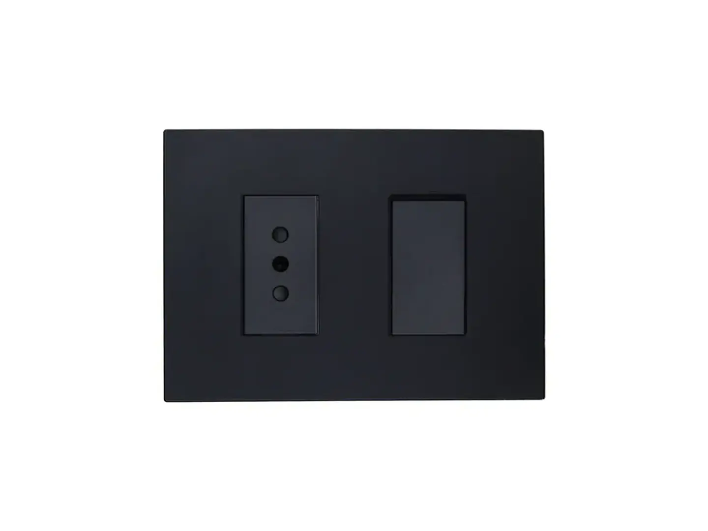 Interruptor simple (9/12) + enchufe simple 10A 250V (negro) 1