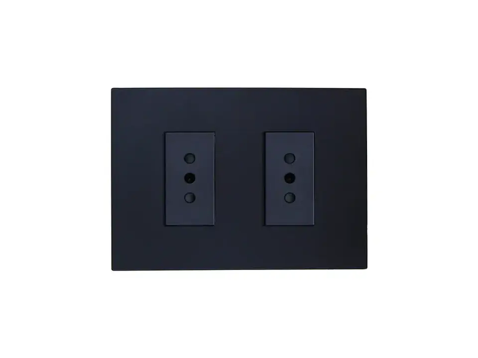 Enchufe doble 10A 250V (negro) 1