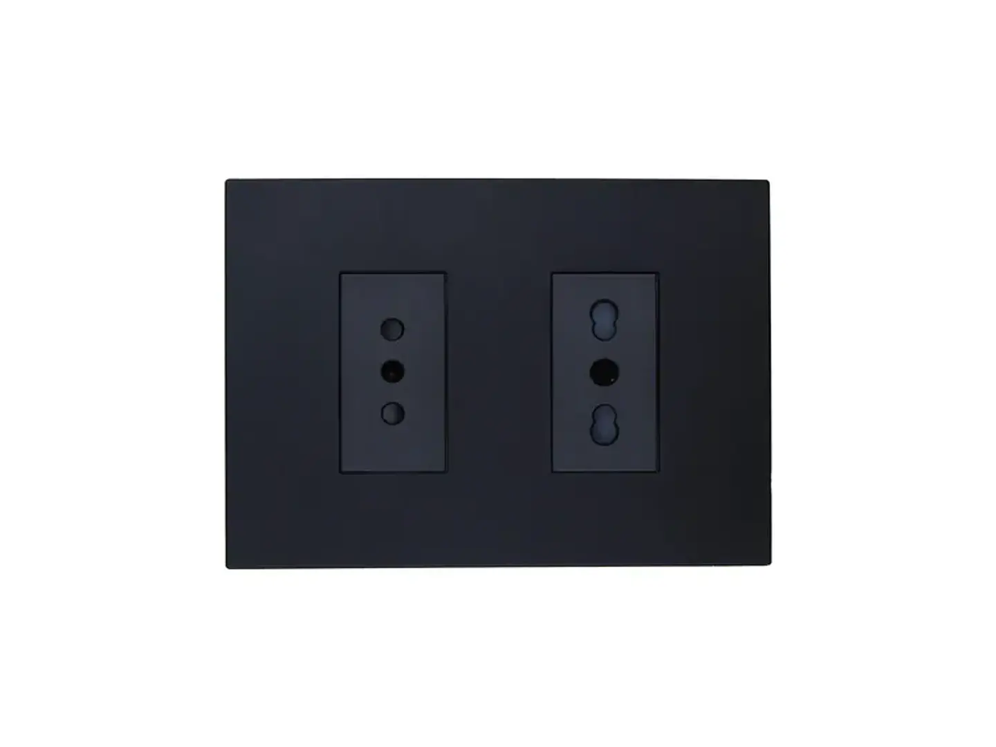 Enchufe simple 10A + enchufe simple bipaso 10/16A 250V (negro) 1
