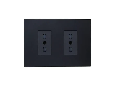 Enchufe duplex bipaso 10/16A 250V (negro)