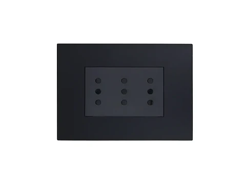Enchufe triplex 10A 250V (negro)