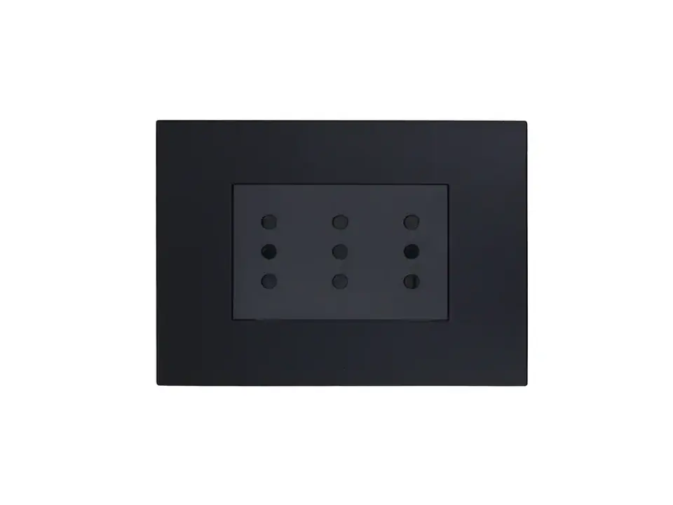 Enchufe triplex 10A 250V (negro) 1