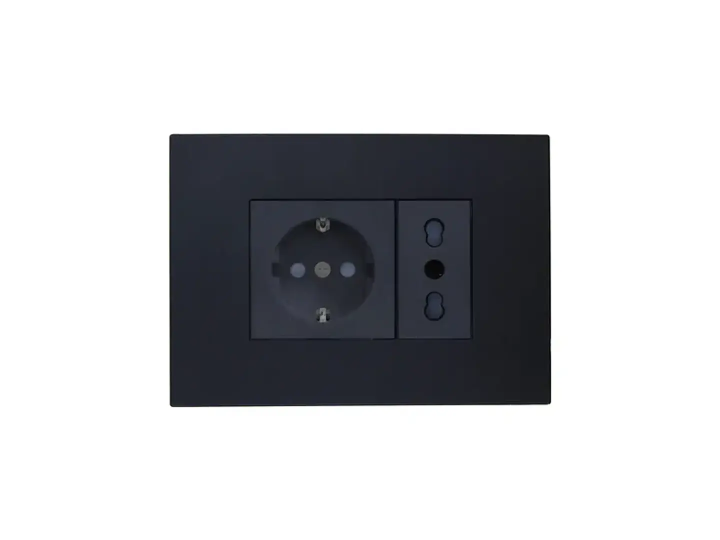 Enchufe schuko + enchufe simple bipaso 10/16A (negro) 1