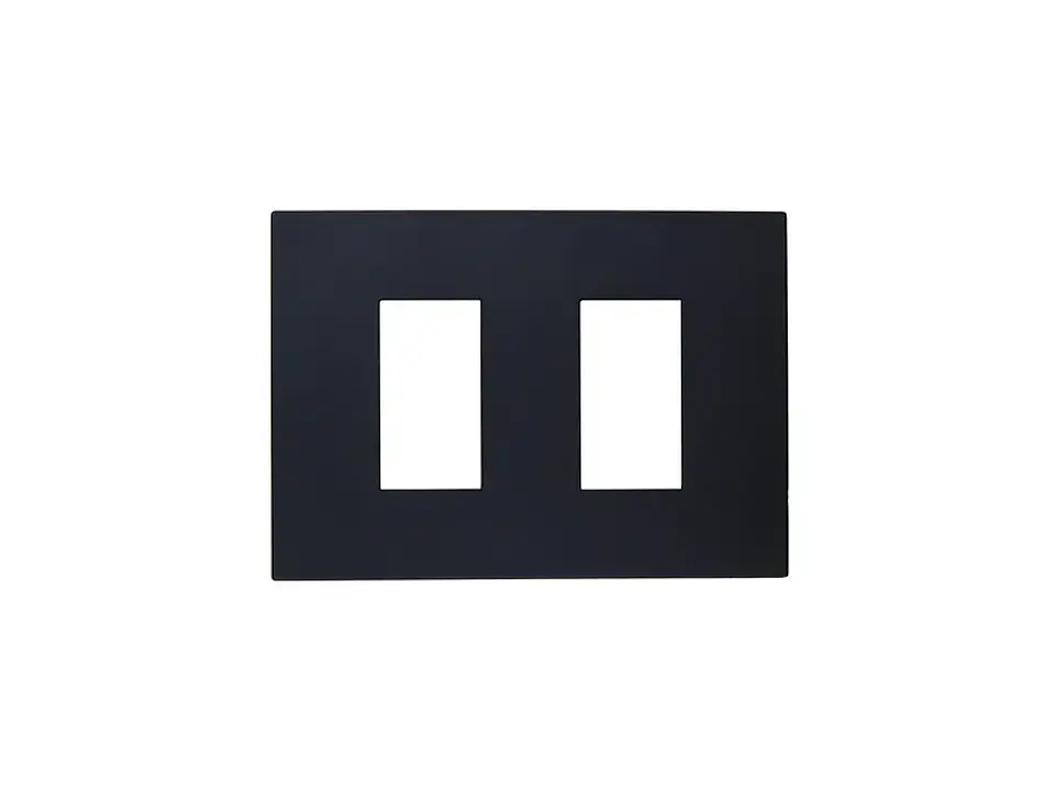 Placa doble c/soporte (negro) 1