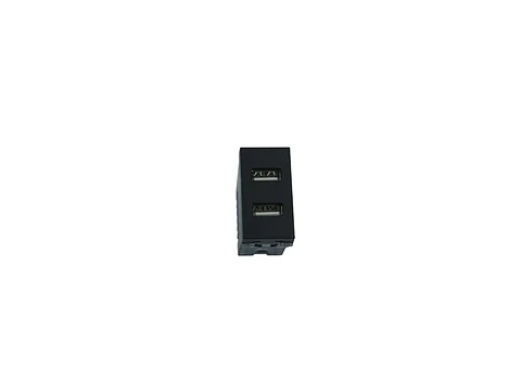 Módulo toma USB doble (negro)