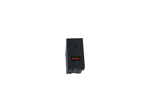 Módulo toma USB type A Y C (negro)