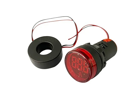 Luz piloto roja LED con amperímetro 0-100A, 60-500V
