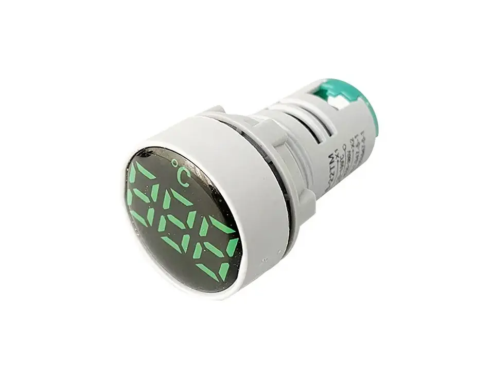 Luz piloto verde LED con termómetro -25°C A +100°C, 60-380V 1