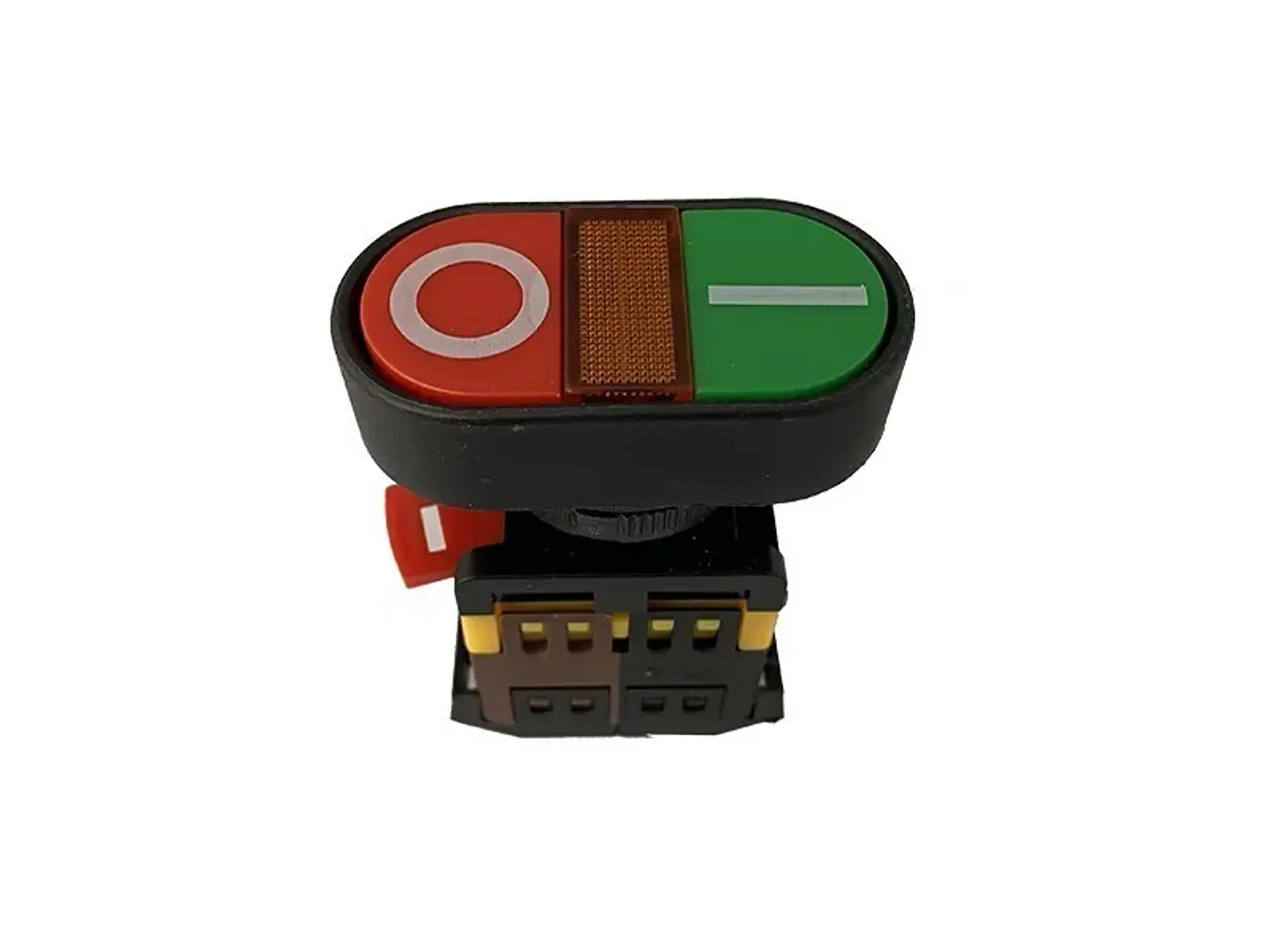 Pulsador doble iluminado 22MM., verde/rojo, 1NO+1NC 1