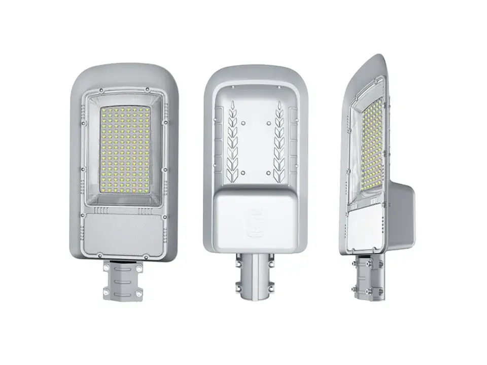 Luminaria Y panel solar A poste 32W 3200LM 6500K con soporte Y cono (4 bultos) 1