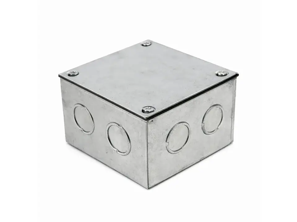 Caja metálica galvanizada EN caliente prepicada 100X100X65 con nocaut 1