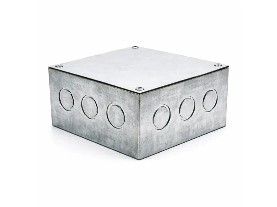Caja metálica galvanizada EN caliente prepicada 200X200X100 con nocaut 1