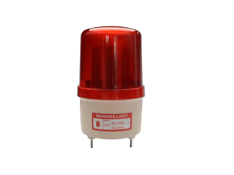 Baliza LED destellante, roja, 220V, IP44, diámetro 1 1
