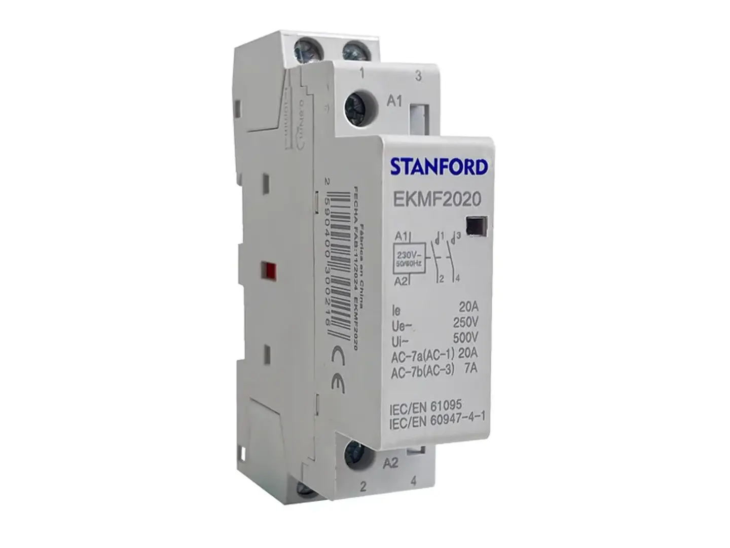 Contactor modular 4P 25A 230V 4NO para riel DIN 1