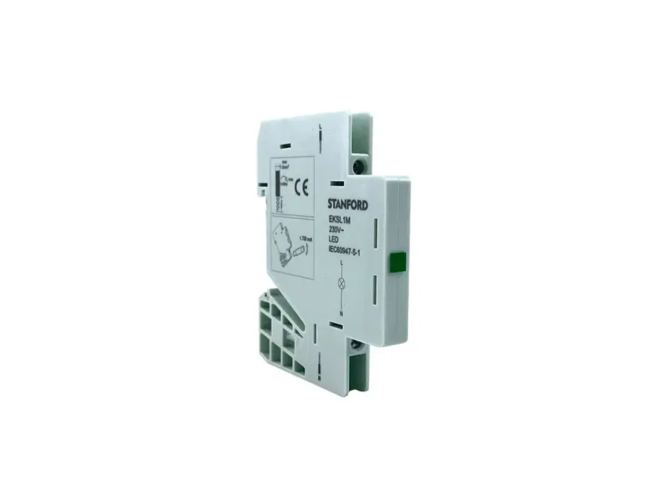 Luz piloto LED slim riel DIN 35MM ancho 9MM 220V verde 1