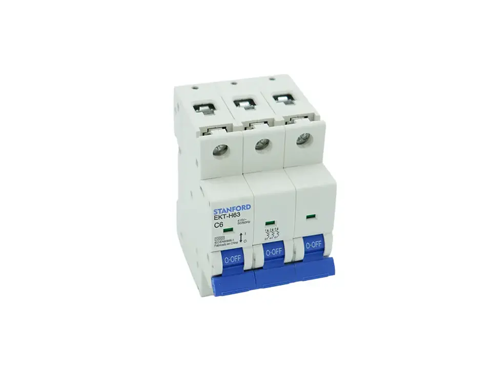 Interruptor automático 10KA. curva C. 3X6A 1