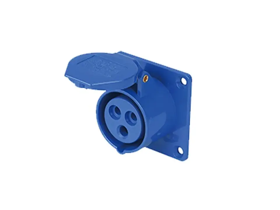 Enchufe industrial hembra embutida IP44. 16A. 220V. 2P+T 1