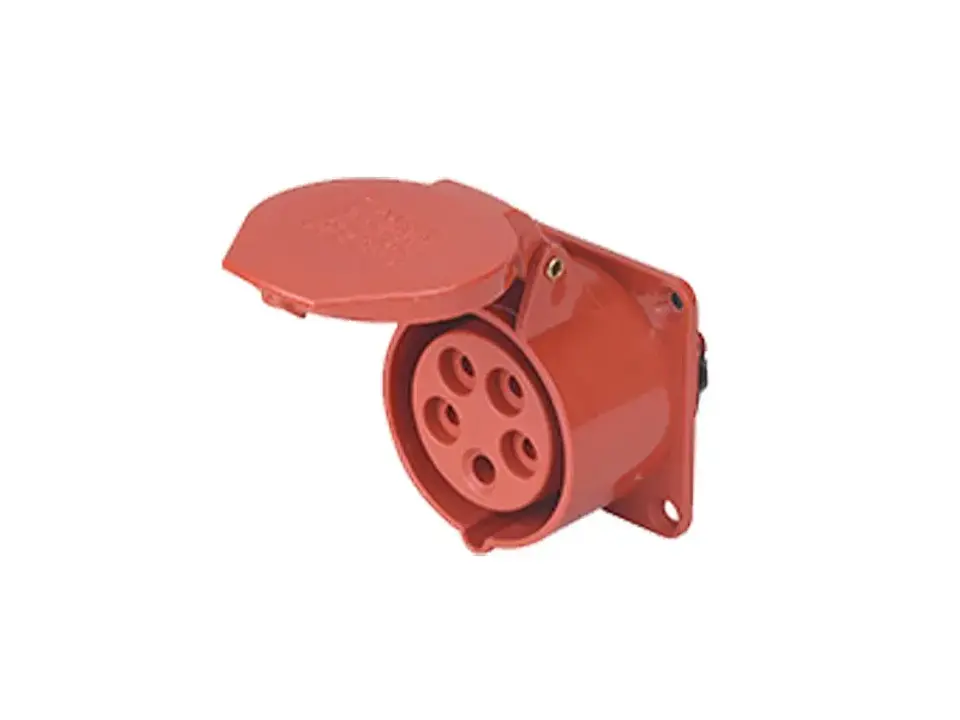 Enchufe industrial hembra embutida IP44, 32A, 380V, 3P+N+T 1