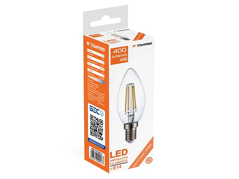 Ampolleta filamento vela 4W 2700K E14