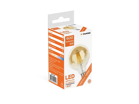 Ampolleta LED globo vintage 6W 2500K E27
