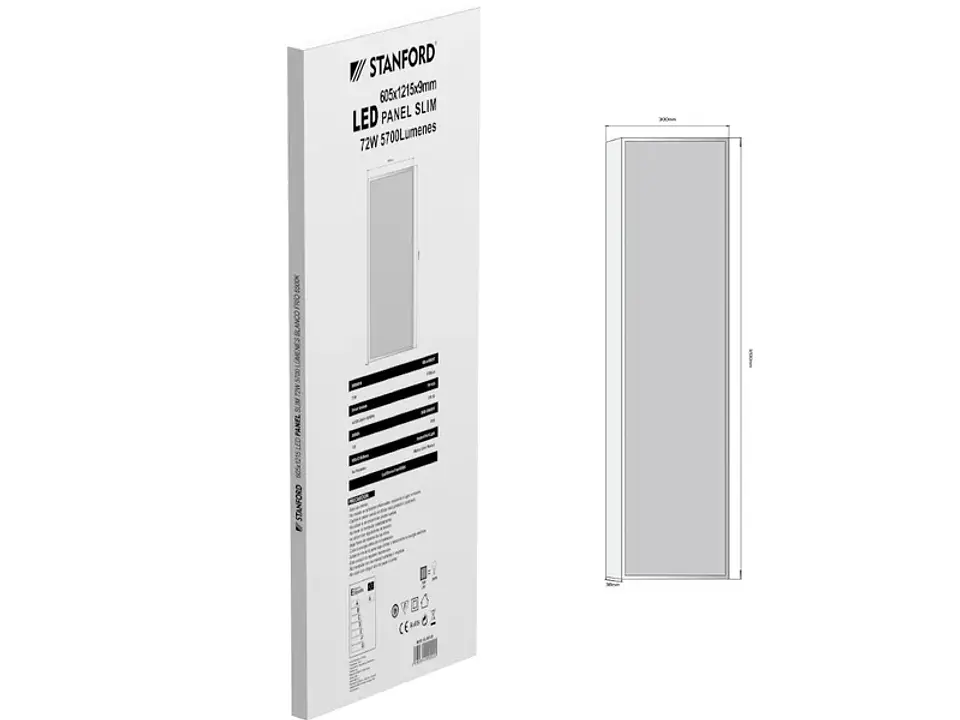 Panel sobrepuesto 300X1200X38MM 48W 3CCT (luz directa) 1