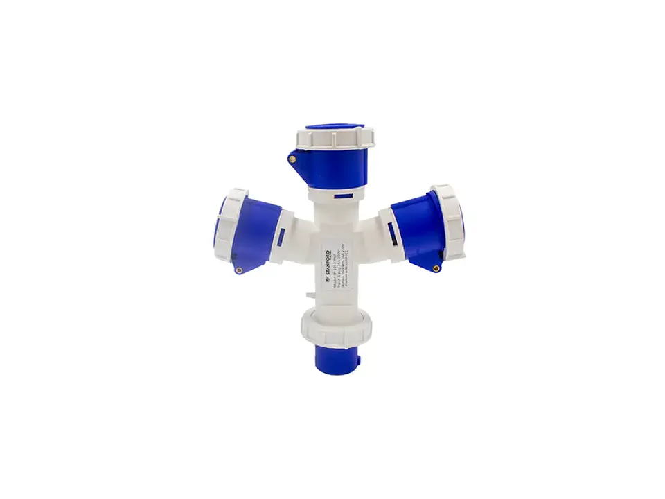Derivación para enchufe industrial IP67. 16A. 220V. 2P+T 1