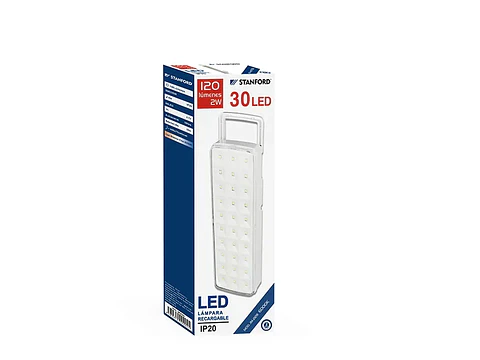 Lámpara recargable 30LED 2W 120 lúmenes IP20 6000K