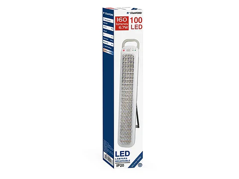 Lámpara recargable 100LED 6.7 W 160 lúmenes IP20 6000K