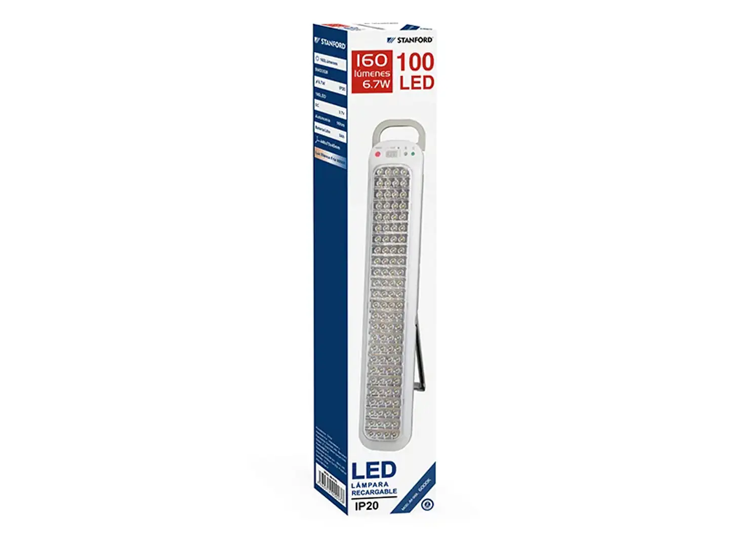 Lámpara recargable 100LED 6.7 W 160 lúmenes IP20 6000K 1