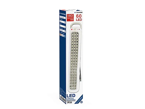Lámpara recargable 60LED 4 W 140 lúmenes IP20 6000K
