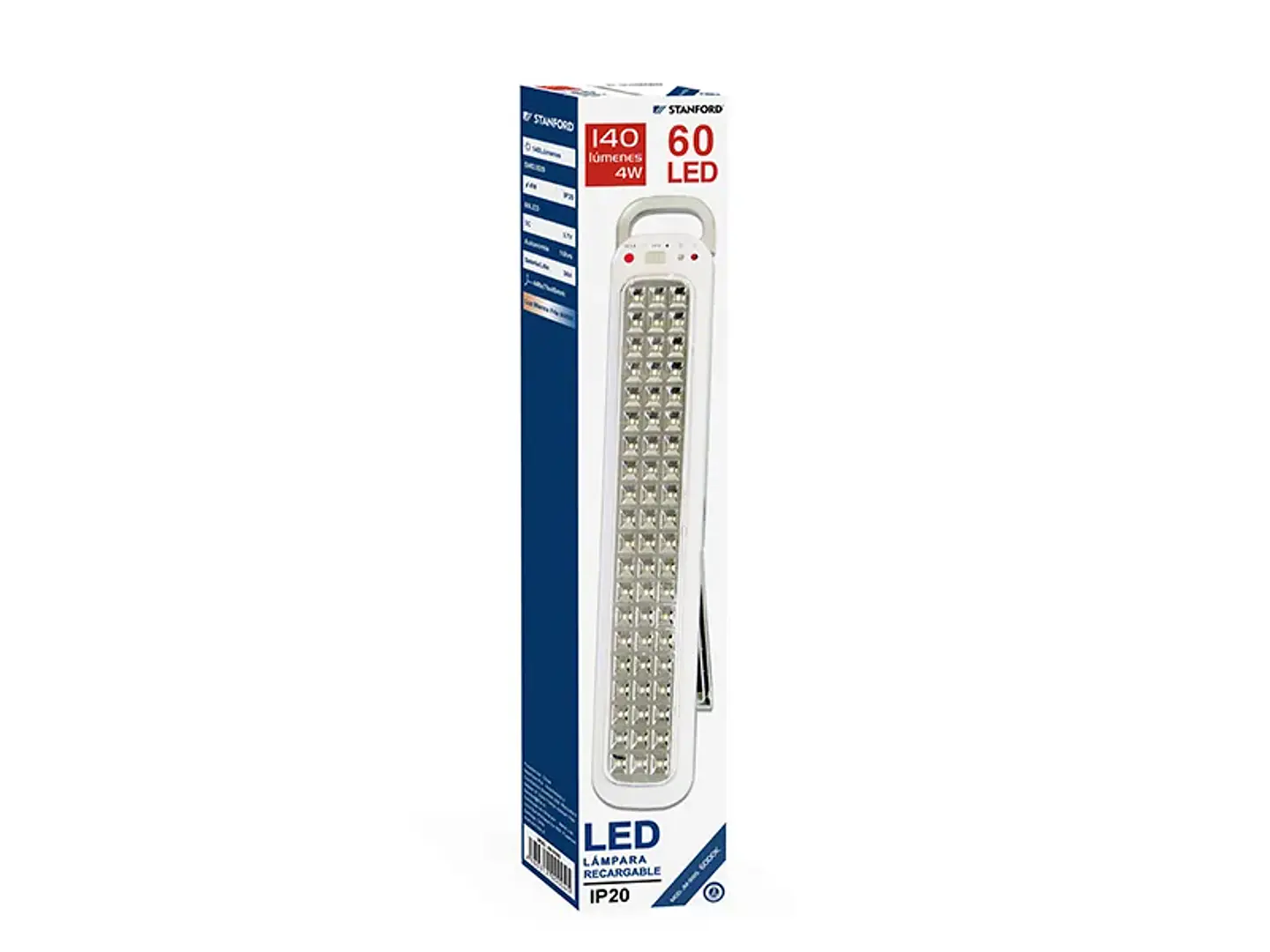 Lámpara recargable 60LED 4 W 140 lúmenes IP20 6000K 1