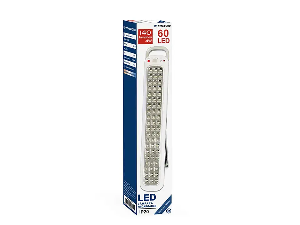 Lámpara recargable 60LED 4 W 140 lúmenes IP20 6000K 1