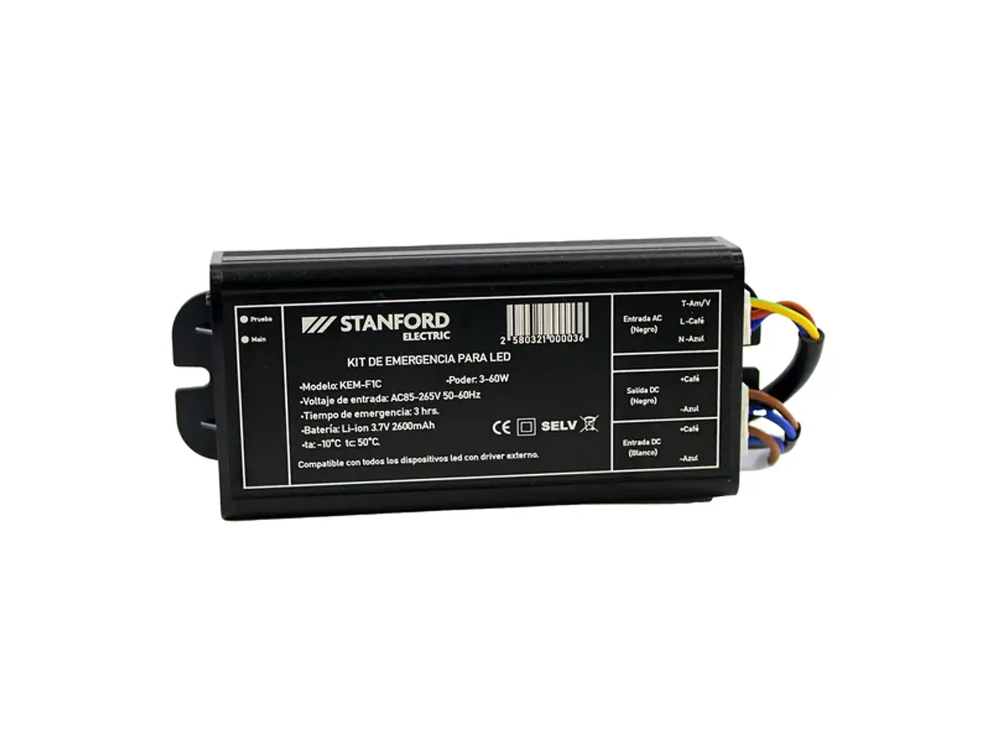 Kit DE emergencia LED IP20 3-60W metálico negro (para paneles) 1
