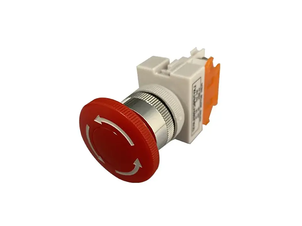 Pulsador hongo 22MM., rojo, 1NC 1