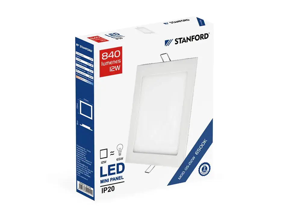 Equipo LED cuadrado integrado 18W 6500K 1