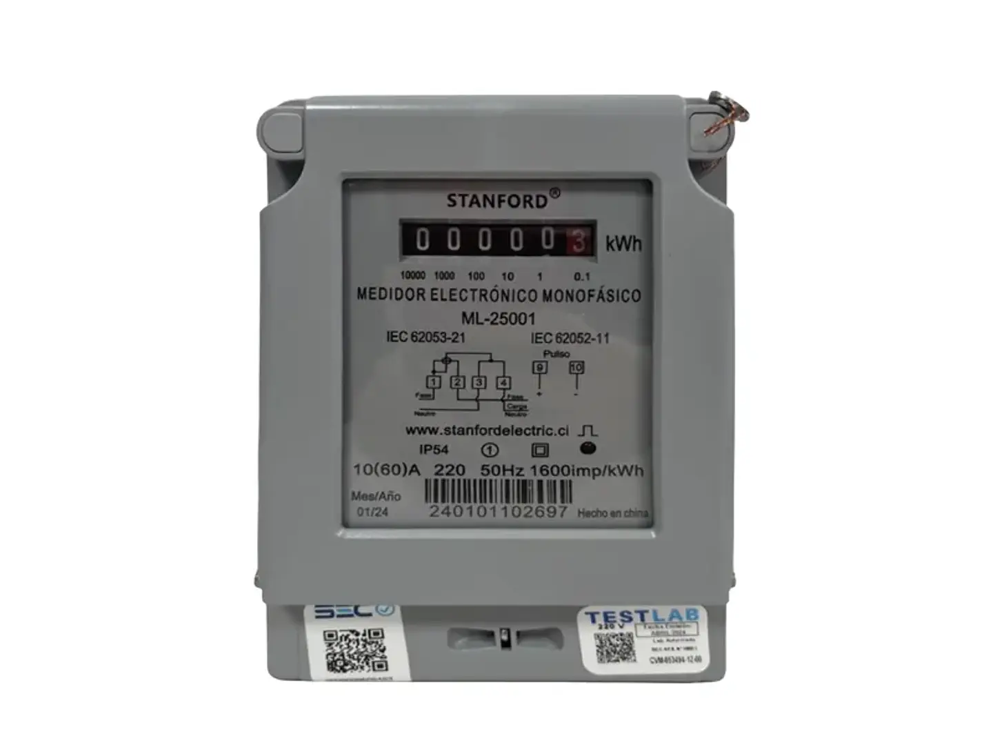 Medidor electrónico monofásico 10(60)A 1
