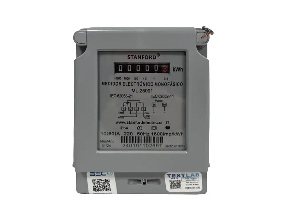 Medidor electrónico monofásico 10(60)A 1