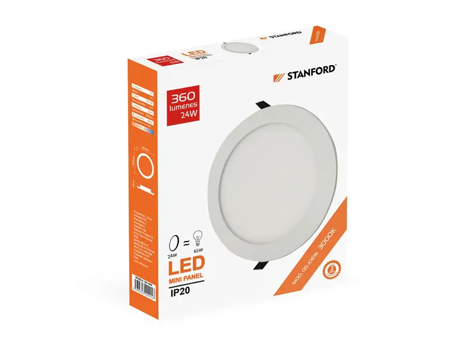 Panel redondo embutido 18W 4000K 1