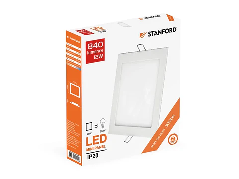 Panel cuadrado embutido 18W 3000K