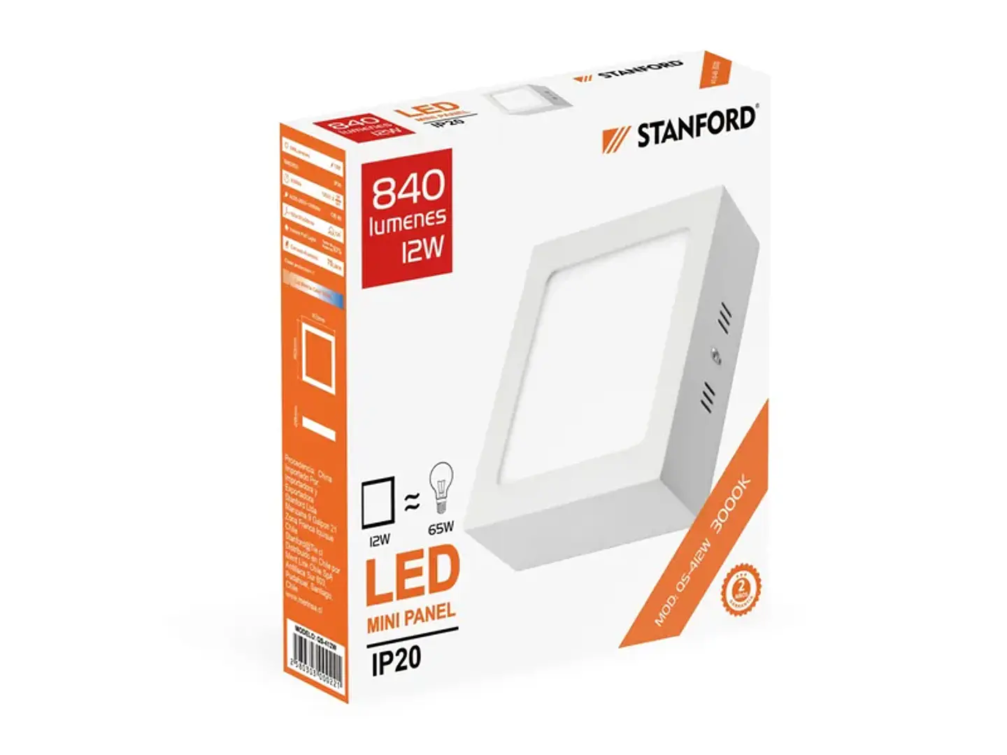 Panel cuadrado sobrepuesto 24W 3000K 1