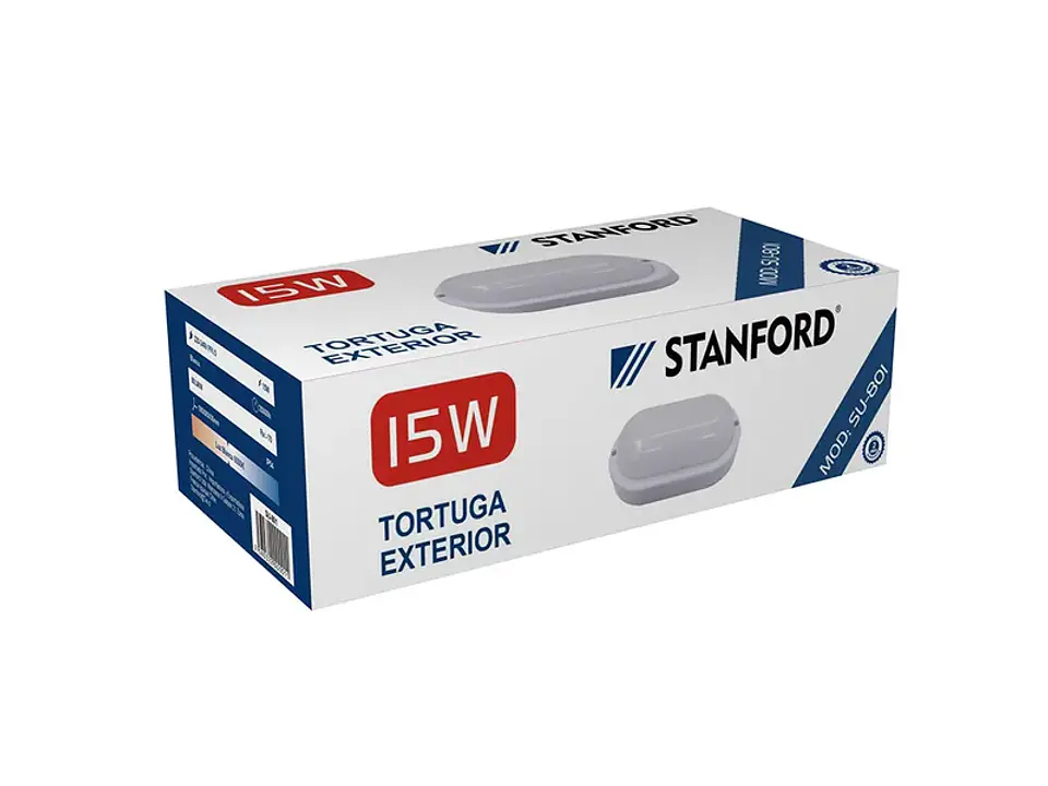 Tortuga ovalada s/rejilla 15W IP54 6500K 1