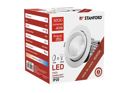 Foco downlight dirigible 40W 4000K
