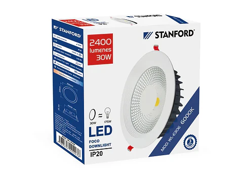 Foco downlight 20W 6500K (3 años)