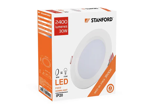 Foco downlight 30W 3500K (3 años)