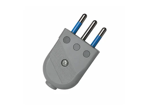 Enchufe macho convertible 10A 250V gris